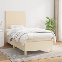 Boxspring met matras stof crèmekleurig 100x200 cm - thumbnail
