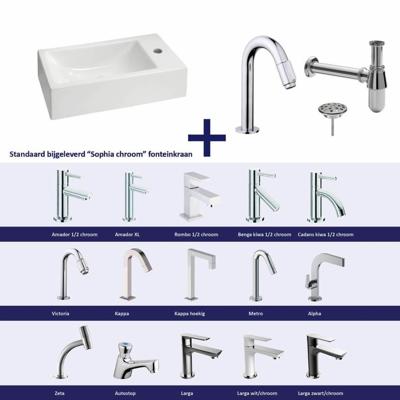 Fonteinset Metis Keramiek 50X25X13 cm Chroom Aqua Splash