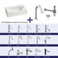 Fonteinset Metis Keramiek 50X25X13 cm Chroom Aqua Splash - thumbnail