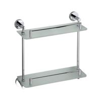 Dubbele Glazen Planchet Sapho X-Round 40x40 cm Chroom / Melkglas - thumbnail