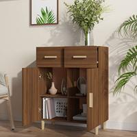Dressoir 69,5x34x89 cm bewerkt hout bruineikenkleurig - thumbnail