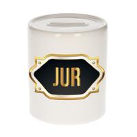 Jur naam / voornaam kado spaarpot met embleem - Naam spaarpotten - thumbnail