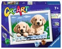 Ravensburger creart schilderen op nummer - schattige puppies - thumbnail