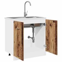 Wastafelonderkast Lyon 80x46x81,5 cm bewerkt hout oud houtkleurig - thumbnail