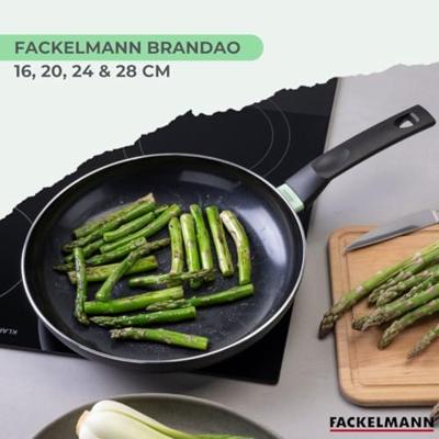 Set van 4 koekenpannen - FACKELMANN - Brandao - Keramische antiaanbaklaag - 16, 20, 24 en 28 cm