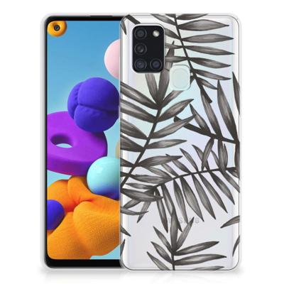 Samsung Galaxy A21s | TPU Case | Leaves Grey Samsung Galaxy A21s | TPU Case | Leaves Grey