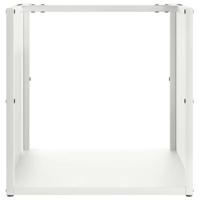 VidaXL Brandhoutrek 40x40x40 cm koudgewalst staal wit - thumbnail