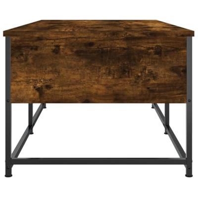 Salontafel 100x51x40 cm bewerkt hout gerookt eikenkleurig Salontafel 100x51x40 cm bewerkt hout gerookt eikenkleurig