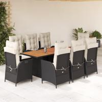 9-delige Tuinset poly rattan zwart - thumbnail