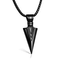 Heren ketting met hanger Edelstaal Viking Arrow Black - thumbnail