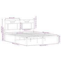 Bedframe zonder matras hout gerookt eikenkleurig 137x190 cm - thumbnail