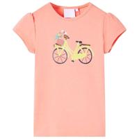 VidaXL Kindershirt 128 neonkoraalkleurig - thumbnail