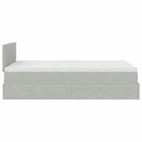Ottoman bed met matras en LED's 120x200 cm fluweel lichtgrijs - thumbnail