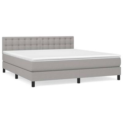 Boxspring met matras stof lichtgrijs 160x200 cm