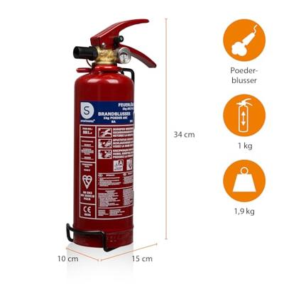Smartwares Poederblusser BB1 1 kg klasse ABC staal 10.018.56