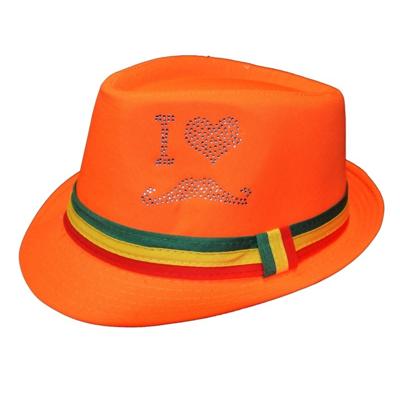 Rubie's Hoed Met Steentjes Oranje Unisex