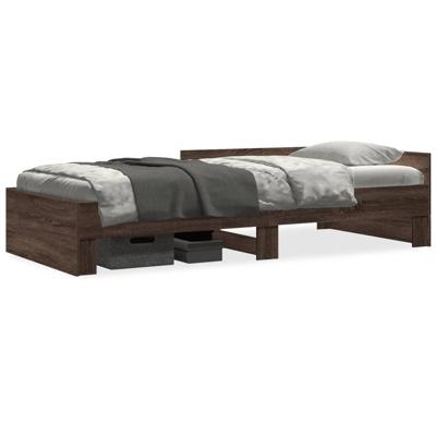 Bedframe zonder matras bewerkt hout bruin eikenkleur 75x190 cm