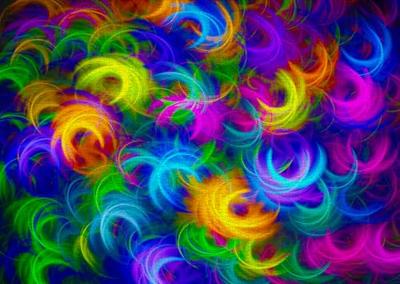 Abstract Neon Feathers Puzzel 1000 Stukjes Abstract Neon Feathers Puzzel 1000 Stukjes
