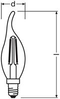 OSRAM HOMELIGHTING 4058075434561 LED-lamp Energielabel E (A - G) E14 Kaars windlicht 4 W = 40 W Warmwit (Ø x l) 35 mm x 119 mm 1 stuk(s) - thumbnail