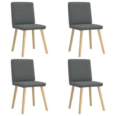 Eetkamerstoelen 4 st stof donkergrijs