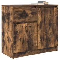 Dressoir met lade 71x35x65 cm spaanplaat gerookt eikenkleurig - thumbnail