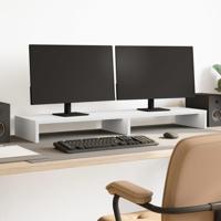 VidaXL Monitorstandaard 100x27x10 cm bewerkt hout wit - thumbnail
