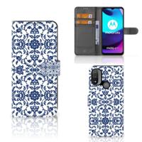 Motorola Moto E20 | E30 | E40 Hoesje Flower Blue - thumbnail