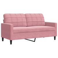 3-delige Loungeset met kussens en bolsters fluweel roze - thumbnail