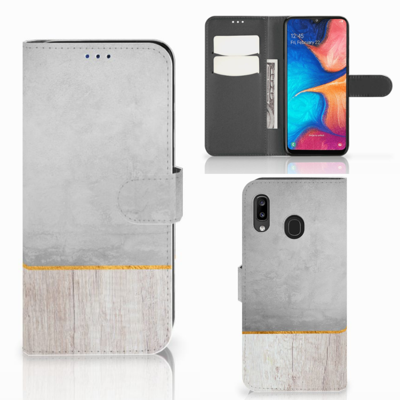 Samsung Galaxy A30 | Book Style Case | Wood Concrete Samsung Galaxy A30 | Book Style Case | Wood Concrete
