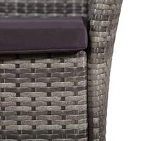 3-delige Bistroset poly rattan grijs - thumbnail
