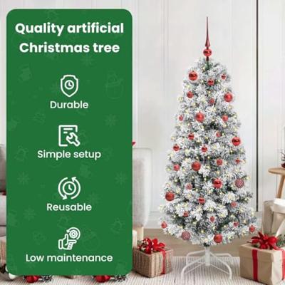 VidaXL Kunstmatige inklapbare kerstboom groen en wit 150 cm VidaXL Kunstmatige inklapbare kerstboom groen en wit 150 cm