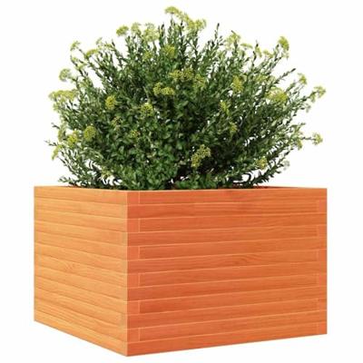 VidaXL Plantenbak 70x70x46 cm massief grenenhout wasbruin