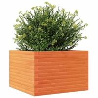 Plantenbak 70x70x46 cm massief grenenhout wasbruin - thumbnail
