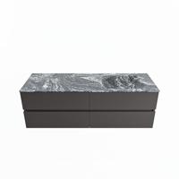 MONDIAZ VICA-DLUX 150cm badmeubel onderkast Dark grey 4 lades. Inbouw wastafel CLOUD rechts 1 kraangat, kleur Lava. - thumbnail
