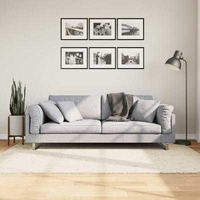 VidaXL Vloerkleed pamplona shaggy hoogpolig modern 140x200 cm crème