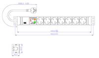 Bachmann 333.604 19 inch Stekkerdoos voor patchkast 1.5 HE Geaarde contactdoos Overspanningsbescherming Grijs-wit (RAL 7035) - thumbnail