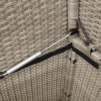 Tuinbank met kussens poly rattan lichtgrijs - thumbnail