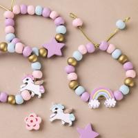 Creativ Company Houten kralen, d 10-15 mm, gatgrootte 3-5 mm, lichtblauw, lichtgroen, lichtrood, lichtgeel, 400 ml/ 1 emmer - thumbnail