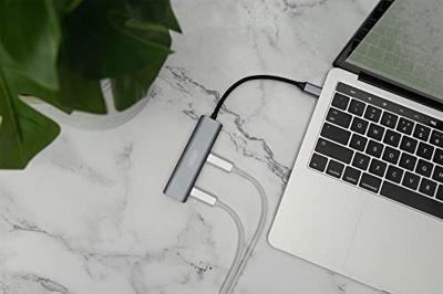 Digitus DA-70246 USB 3.1 Gen 1-hub 4 poorten Met aluminium behuizing Donkergrijs