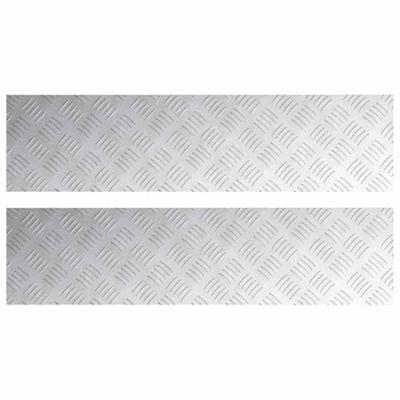 VidaXL Trap tread rechthoekig 2 pcs zilver 100 x 25 cm aluminium