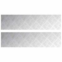 VidaXL Trap tread rechthoekig 2 pcs zilver 100 x 25 cm aluminium - thumbnail