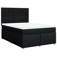 Boxspring met matras stof zwart 160x200 cm - thumbnail