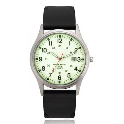 Herenhorloge met glow-in-the-dark wijzerplaat en zwarte band - Waterdicht quartz design Herenhorloge met glow-in-the-dark wijzerplaat en zwarte band - Waterdicht quartz design