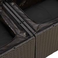 10-delige Loungeset met kussens poly rattan zwart - thumbnail