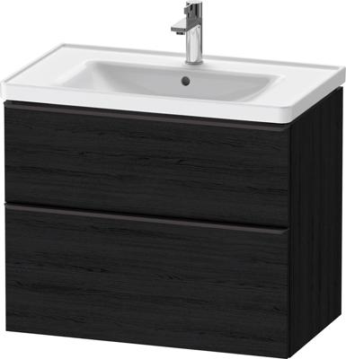 Badkamermeubelset Duravit D-Neo Wastafel Keramiek 80x48x62.5 cm Mat Eiken Zwart Duravit
