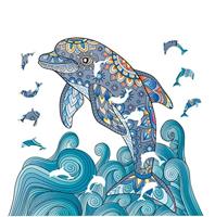 Logica Giochi Mandala Houten Legpuzzel Dolfijn - thumbnail