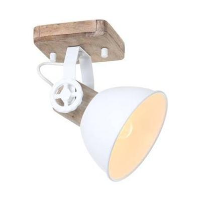 Steinhauer Retro wandlampGearwood wit met houtbruin - 7968W