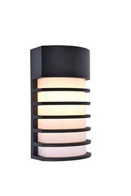 Buitenlamp voordeur e27 &apos;Fulton&apos; zwart design modern 24 cm