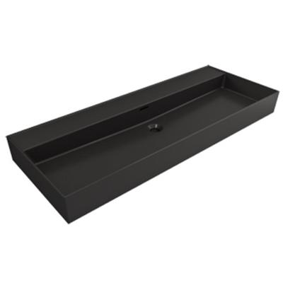 Wastafel Plieger Kansas Zonder Kraangat 120x46,6 cm met Overloop Mat Zwart Wastafel Plieger Kansas Zonder Kraangat 120x46,6 cm met Overloop Mat Zwart