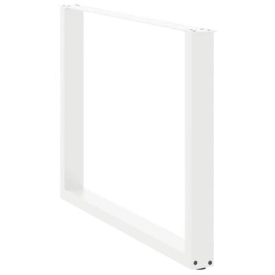 Eettafelpoten 2 st U-vormig 100x(72-73) cm staal wit